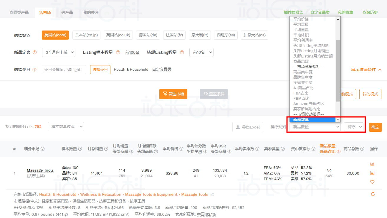 卖家精灵选市场