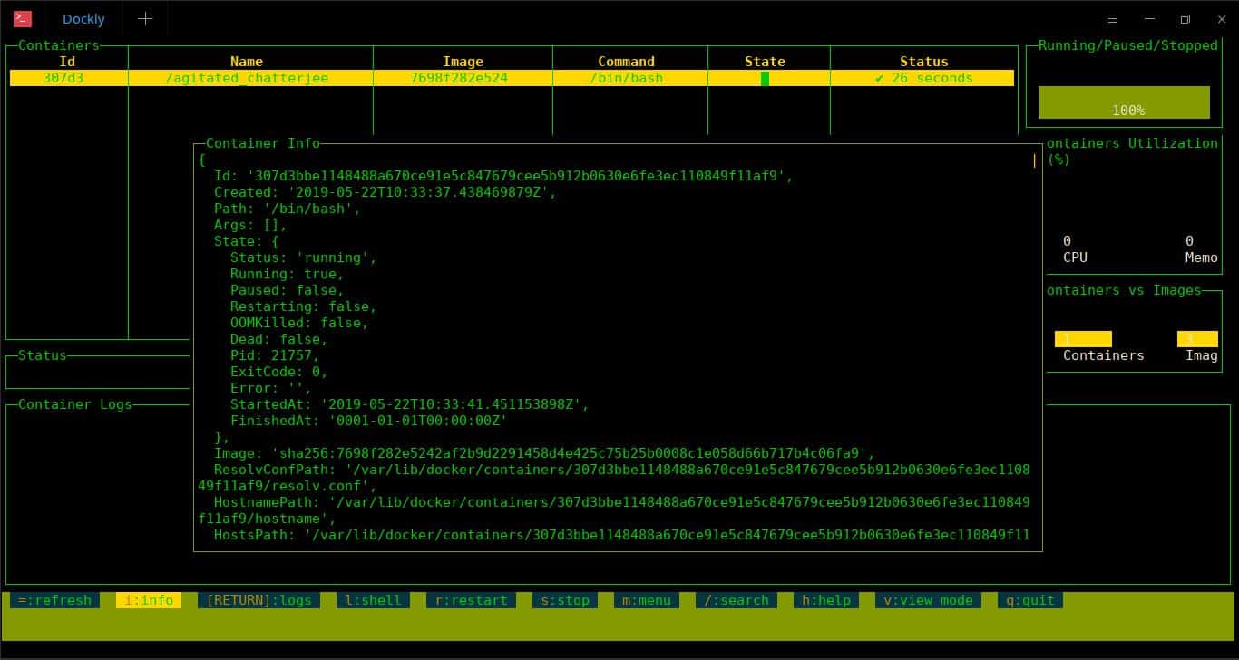 Docker容器管理（Dockly）