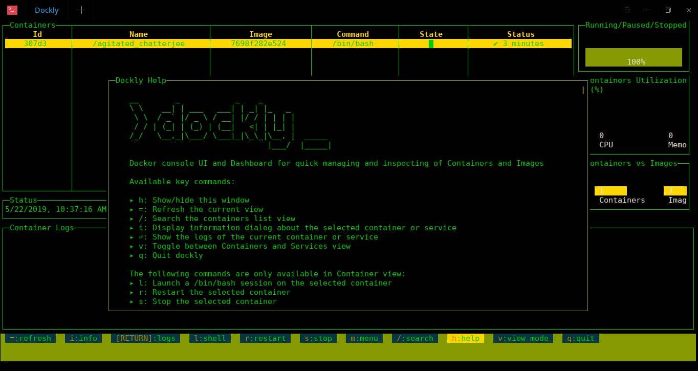 Docker容器管理（Dockly）