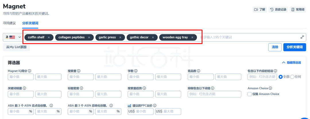 Helium 10获取关键词组的详尽信息