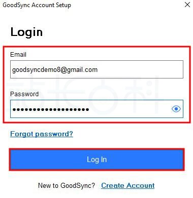 注册GoodSync帐户