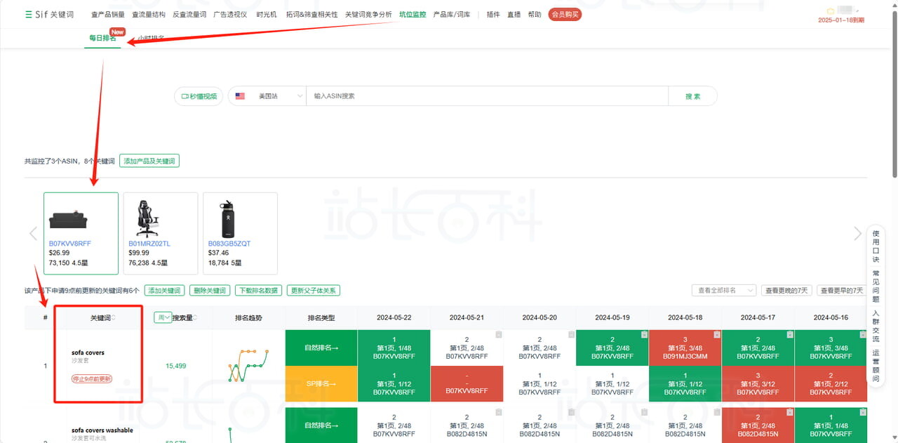 Sif关键词每日排名
