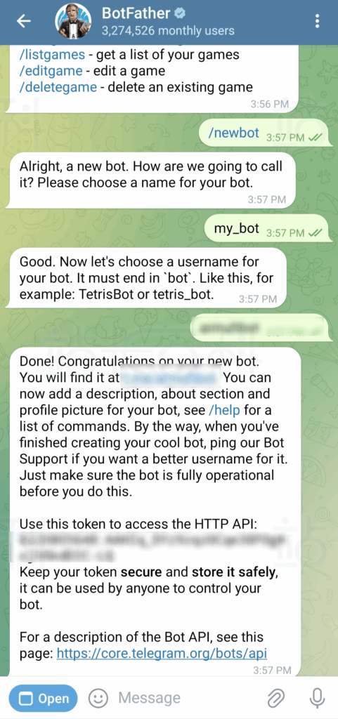 使用Botfather生成机器人