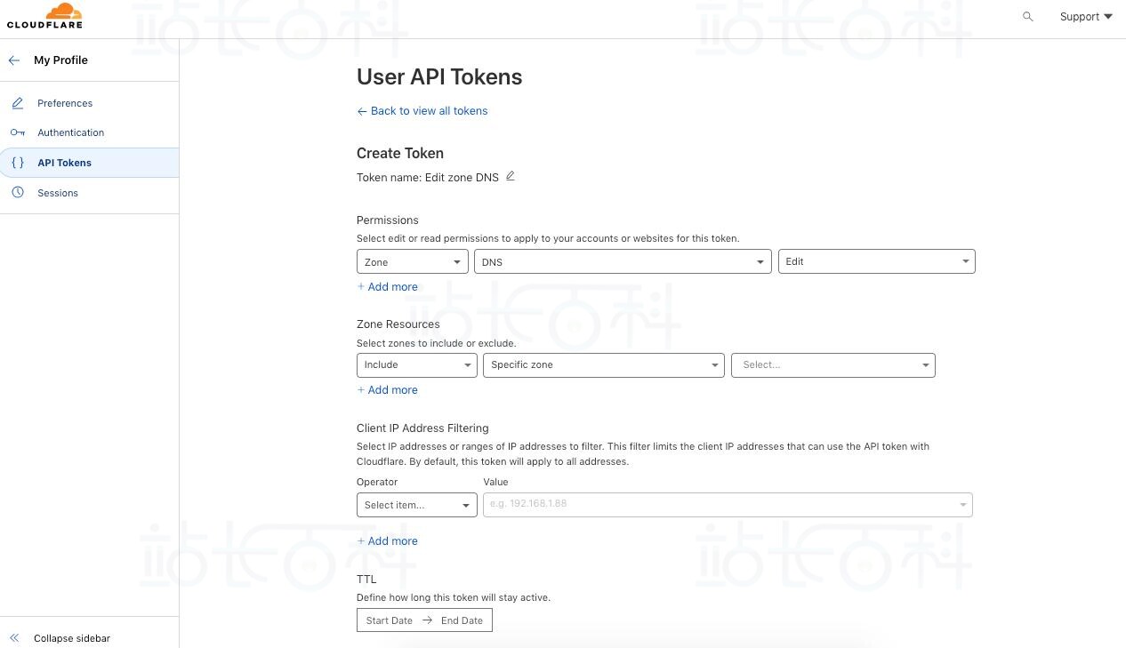 生成Cloudflare API令牌