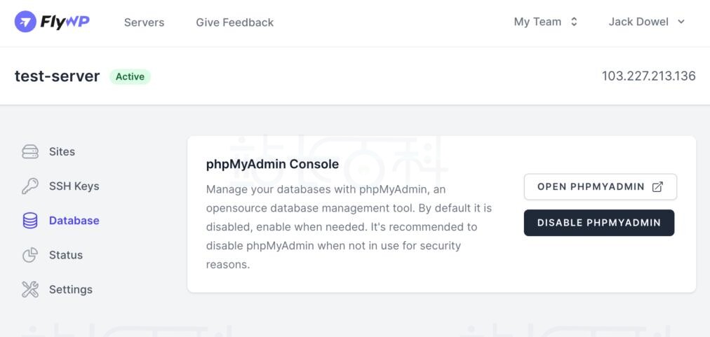 使用phpMyAdmin控制台​