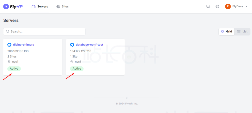 FlyWP创建网站