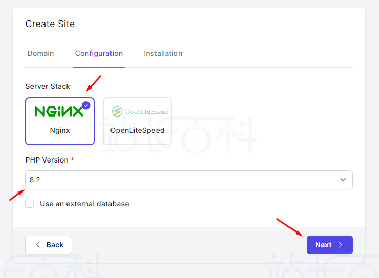 FlyWP创建网站