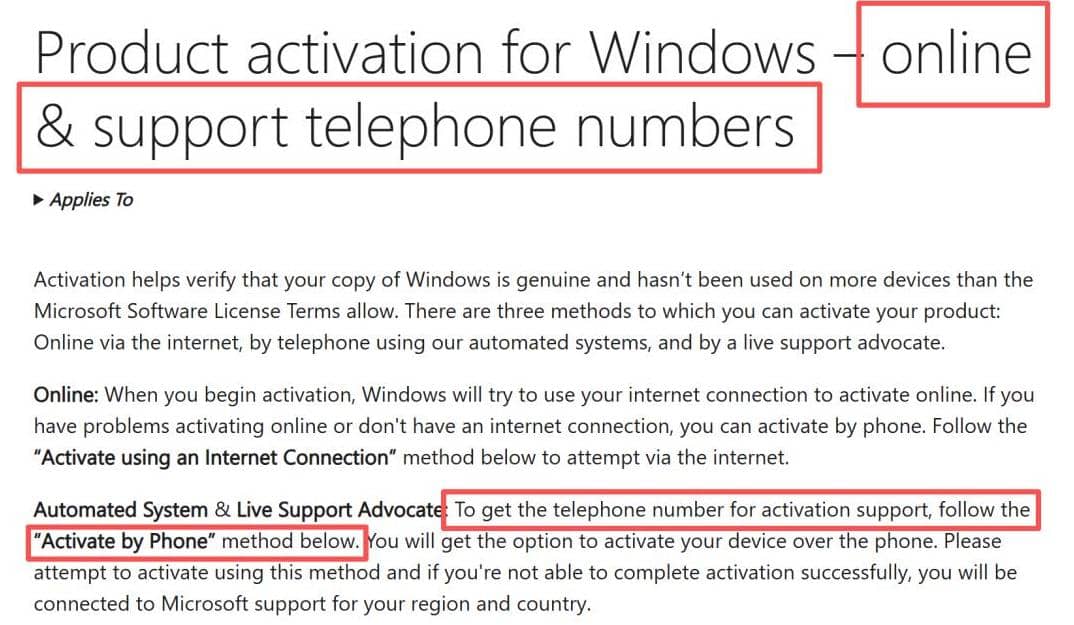 微软取消Windows操作系统电话激活渠道