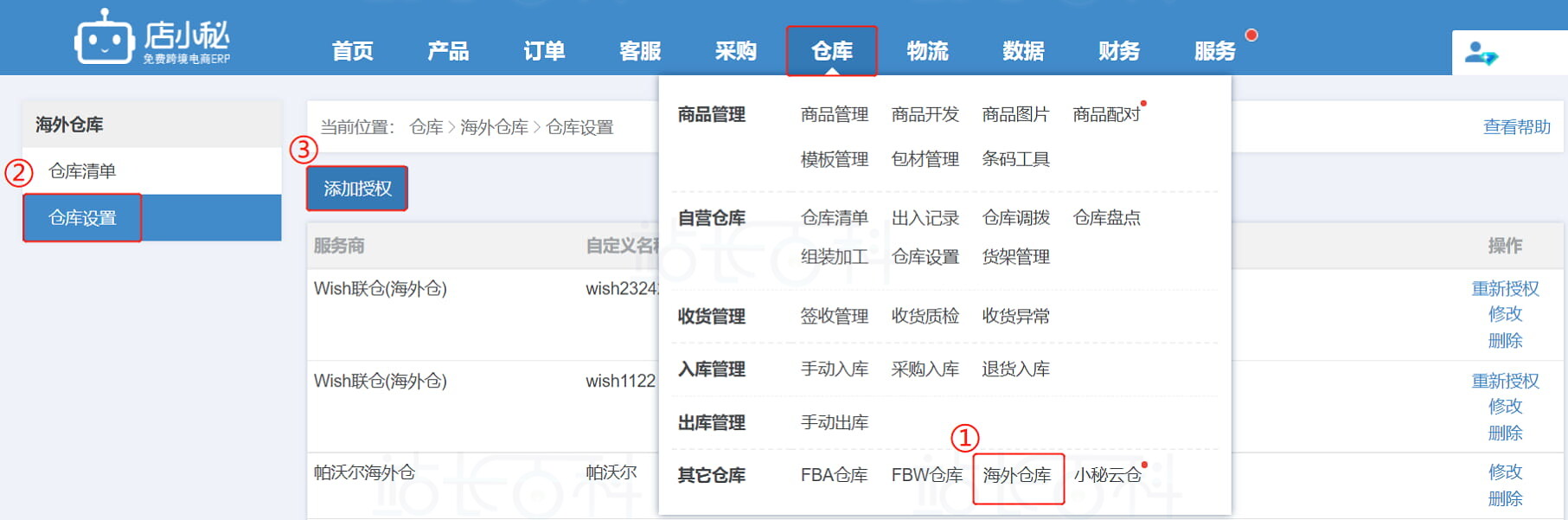 授权海外仓