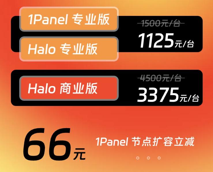 凌霞软件早春开门红 1Panel/Halo套餐限时75折起