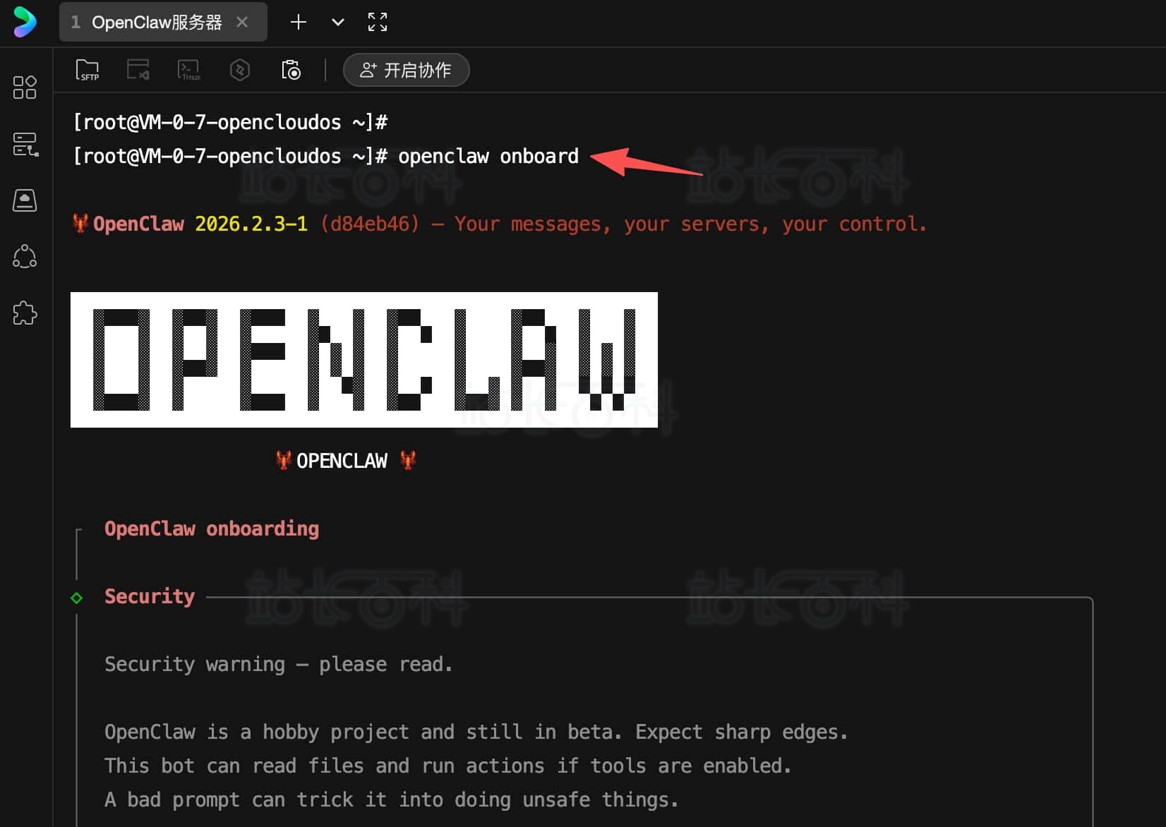 进入OpenClaw命令行配置工具